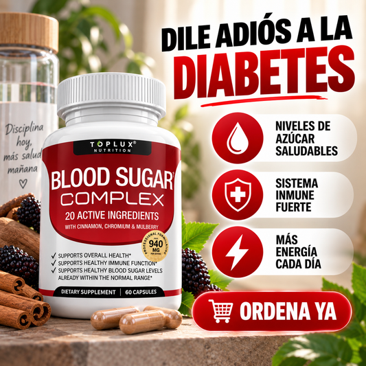 Suplemento para Control y Balance de Azúcar en sangre con 20 Ingredientes Activos - Fórmula Avanzada