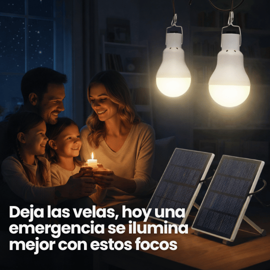 Focos Solares Recargables Portátil - Ideal para Camping o Emergencias