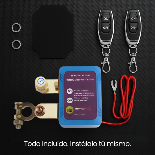 Interruptor Inteligente De Apagado Batería Carro con control remoto anti-robo ¡"Mata” tu auto a distancia! Evita robos y protege tu batería