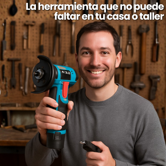 Amoladora Esmeril Angular Cortador Inalámbrico con Estuche y 2 Baterías