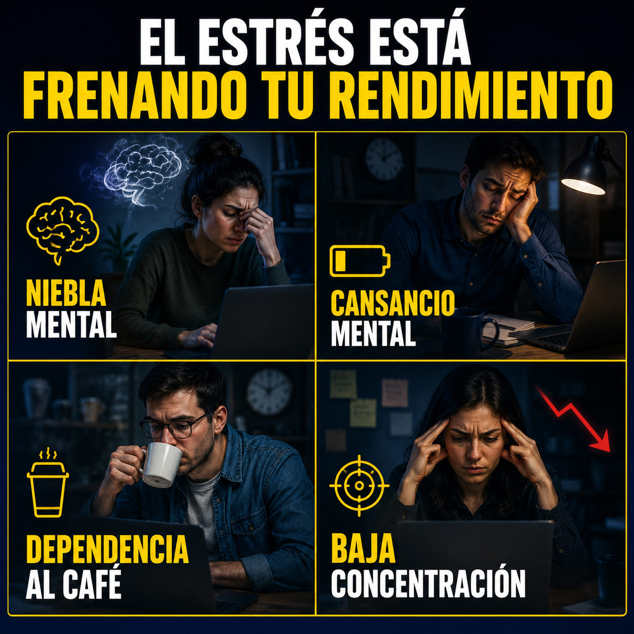 Biohack Mind – Potenciador de Concentración, Memoria y Claridad Mental 60 Cápsulas