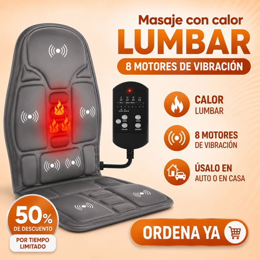 Asiento Masajeador de Espalda Completa con Calor - Ideal para Casa, Oficina y Auto