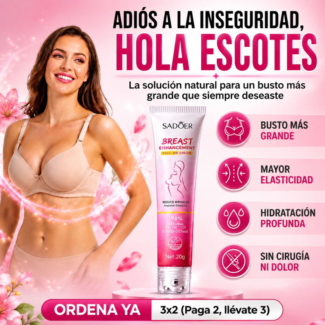 Crema para Aumentar, Reafirmar y Mejorar la Apariencia del Busto - Incluye Masajeador
