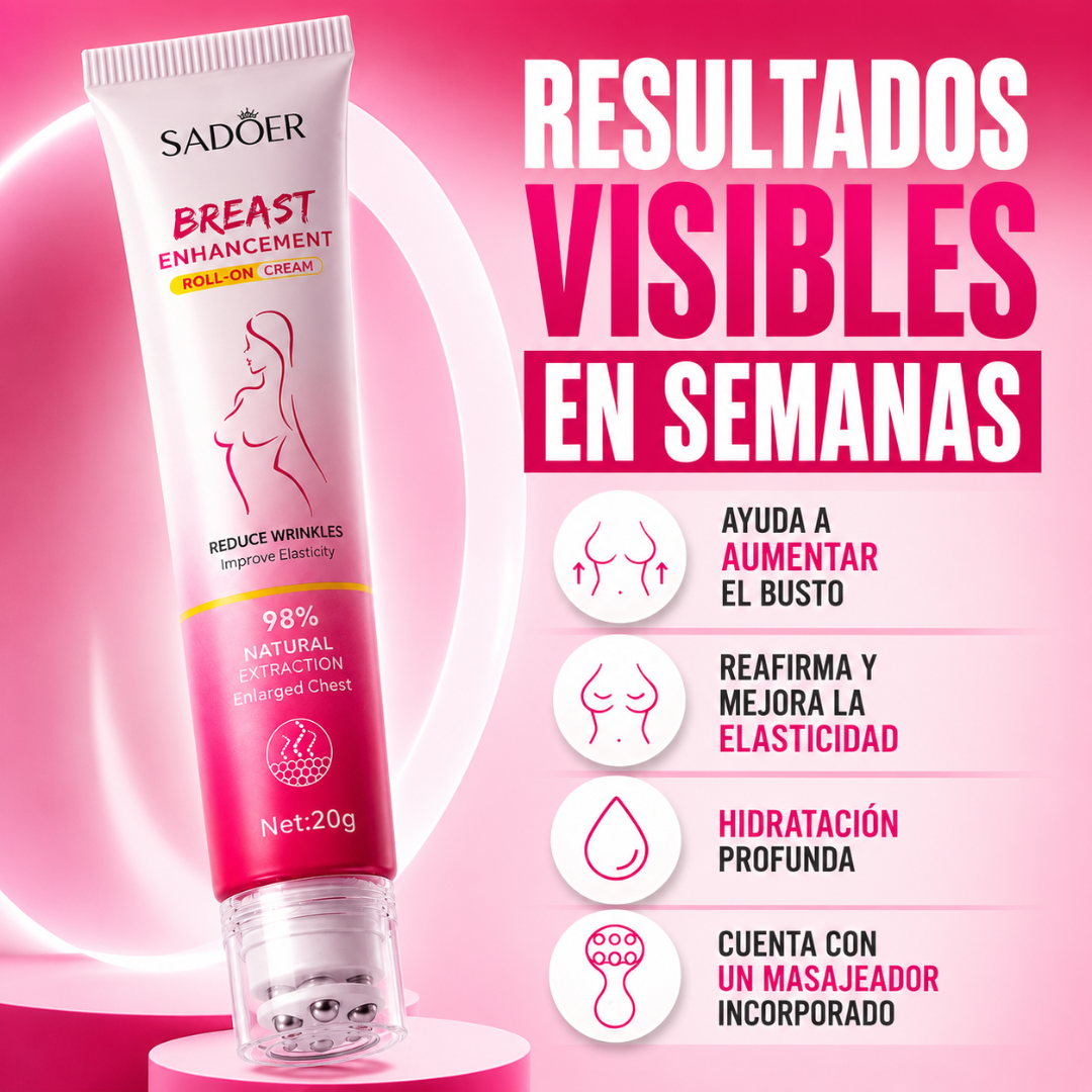 Crema para Aumentar, Reafirmar y Mejorar la Apariencia del Busto - Incluye Masajeador