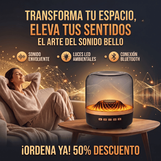 Bocina Bluetooth Portátil con Lámpara LED Efecto de Luz Ondulado