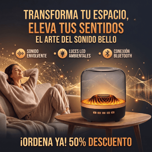 Bocina Bluetooth Portátil con Lámpara LED Efecto de Luz Ondulado