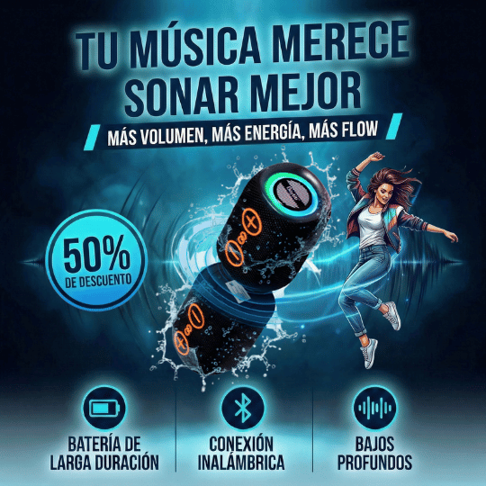 Bocina Bluetooth 2 en 1 Magnética con Sonido Estéreo Separables y Resistente a Salpicaduras