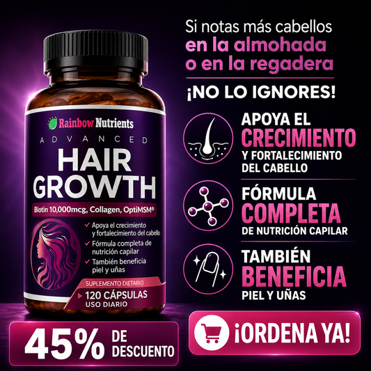 Fortalecedor Capilar para Cabello Débil y Quebradizo - ¡Reduce las entradas y la caída del cabello!