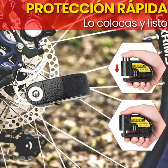 Candado con Alarma para Freno de Disco de Moto (Alto volumen) ¡Evita que te roben tu moto!