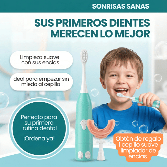 Cepillo Dental Eléctrico para Bebé con Cabezal Suave
