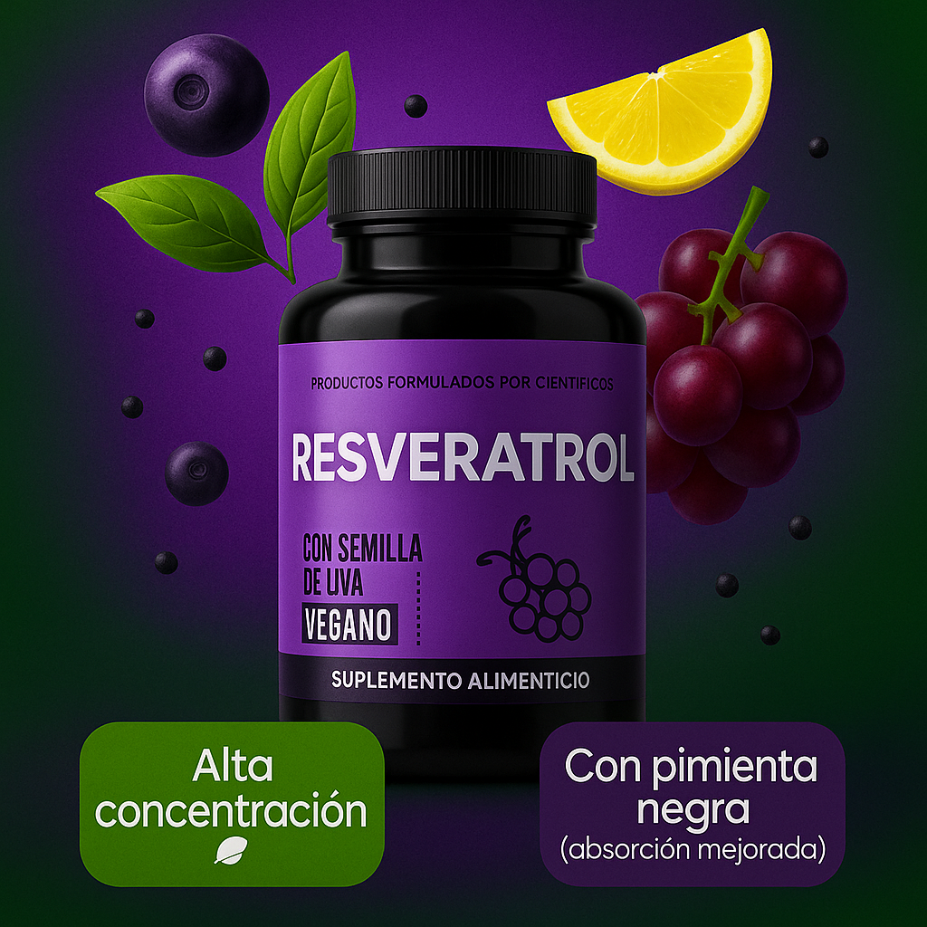 Resveratrol Premium - 180 Capsulas | Energía, Longevidad y Antienvejecimiento