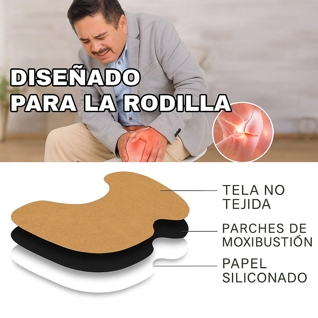 Parches térmicos de Alivio para Rodillas - Calman y reducen el dolor (Paquete con 30 Piezas) -