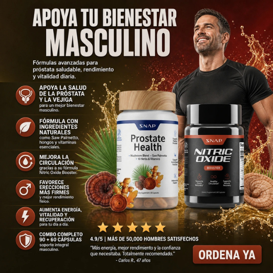 2-Pack Suplementos Salud Masculina: Prostata + Óxido Nítrico