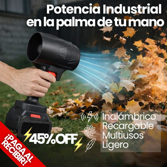 Soplador de Aire Inalámbrico de Alta Potencia con 2 Baterías - ¡Adiós Escobas por Siempre!