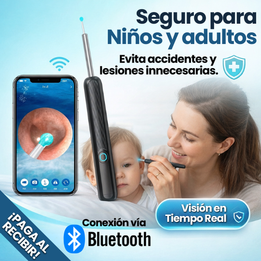 Limpiador de Oídos con cámara integrada, WiFi y Luz LED - ¡Limpieza profesional desde casa!