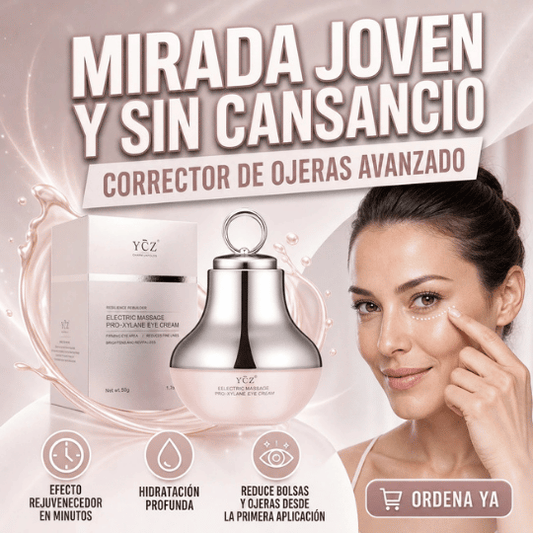 Crema para Contorno de Ojos con Masajeador Eléctrico Antibolsas YCZ - Tratamiento Ojos Jóvenes 2 en 1