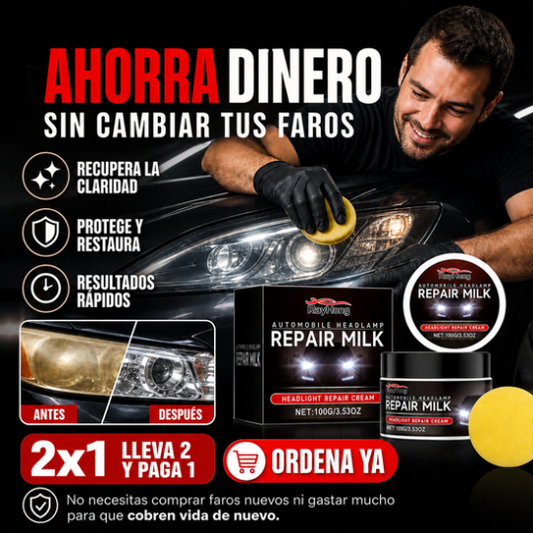 Crema Restauradora de Faros para Auto - Elimina lo Opaco, Recupera el Brillo y Mejora la Visibilidad