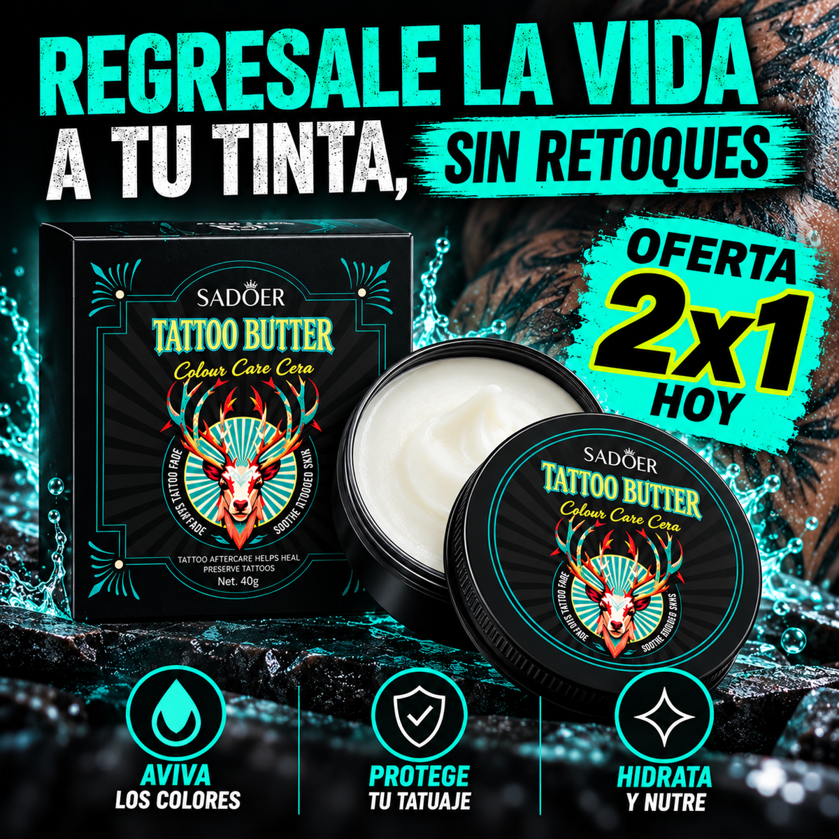 Bálsamo Restaurador Hidratante para Tatuajes- Cuidado y Brillo como Nuevos
