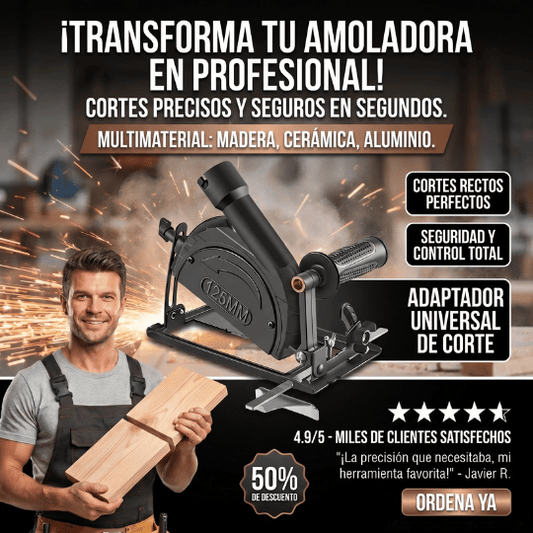 Adaptador de Corte Multiángulo para Amoladora con Control de Profundidad 0–40mm