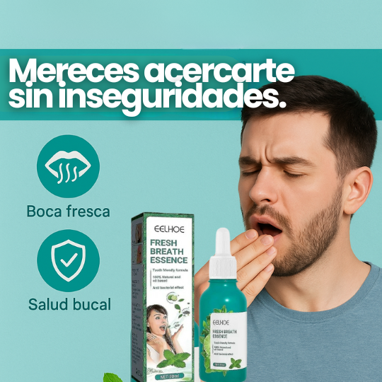 Esencia Bucal Anti-Mal Aliento - ¡Aliento Fresco por 8 hrs! 4x2