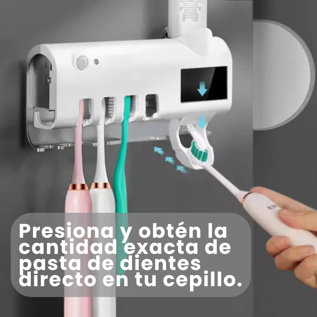 Esterilizador y organizador de Cepillos de Dientes 3 en 1 con Dispensador de Pasta de Dientes