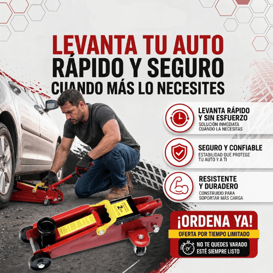 Gato Hidráulico De Patín Para 2 Toneladas Auto Y Camioneta - Ideal Para Emergencias