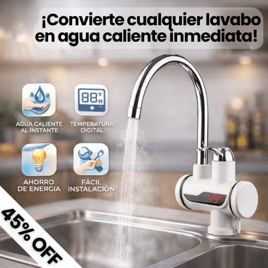 Grifo eléctrico calentador de agua - ¡Ahorrador de gas y agua!