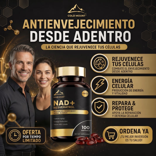 Suplemento NAD+ con Resveratrol Megneta Energía Mental y Rejuvenecimiento en Cápsulas - ¡Vitalidad y Antiedad!