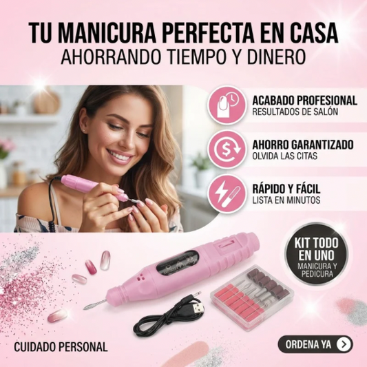 Pulidor Profesional de Uñas Ajustable para Limar, Pulir y Dar Forma (12 puntas y limas diferentes)