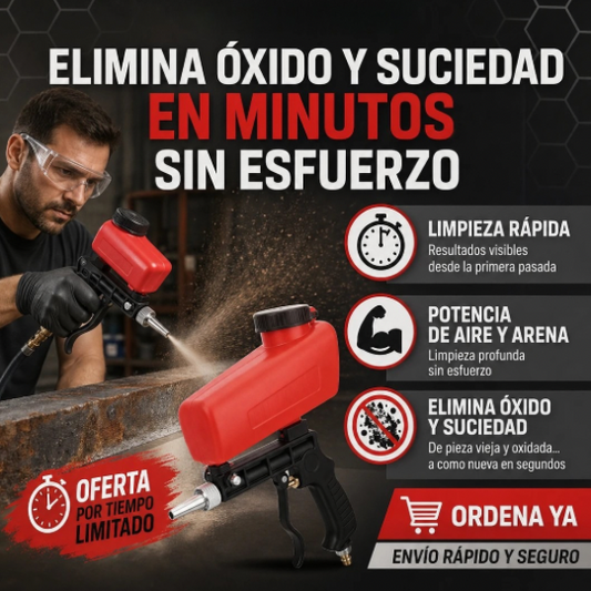 Pistola De Arena Portátil para Quitar Óxido y Limpiar Metal con Aire a Presión