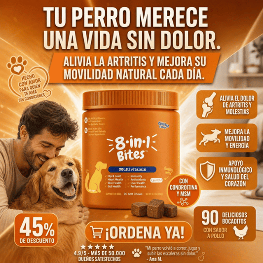 Suplemento Multivitaminas para Perros (8 Beneficios en 1)