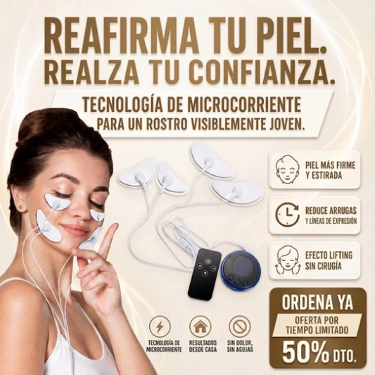 Masajeador Facial de Microcorriente para Reafirmar y Levantar la Piel en Casa