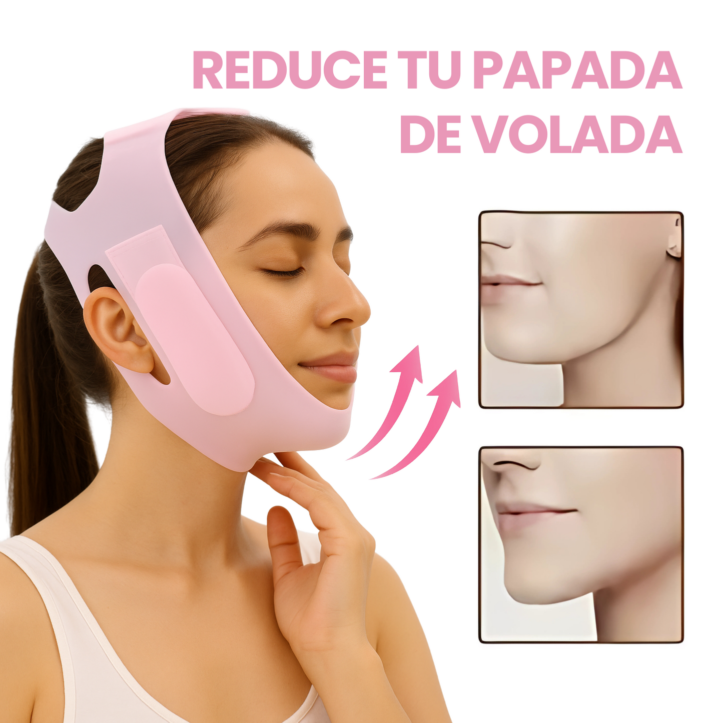 Moldeador Facial para Papada y Mejillas - Efecto Lifting - Reafirma y Reduce Volumen