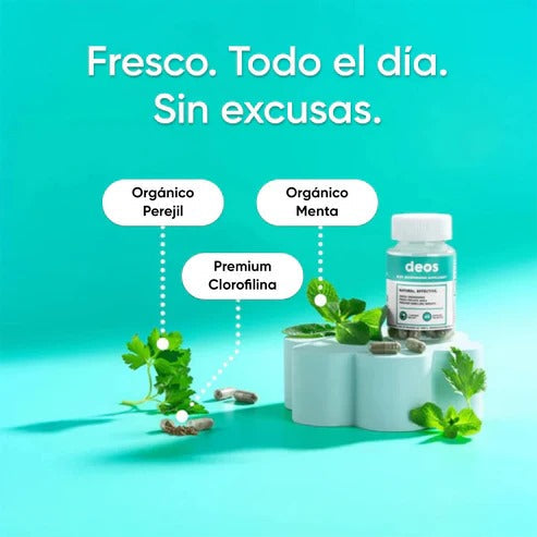 Deos - Suplemento Desodorante Interior - ¡Elimina el mal olor corporal desde adentro!