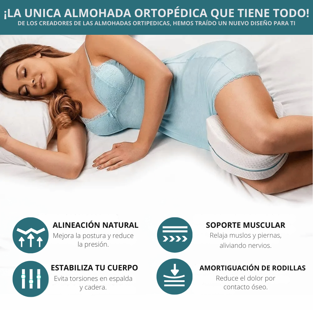 Almohada Ortopédica para Piernas y Rodillas – Suave, Lavable y de Descanso Total