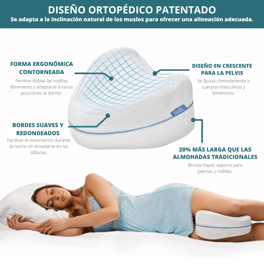 Almohada Ortopédica para Piernas y Rodillas – Suave, Lavable y de Descanso Total