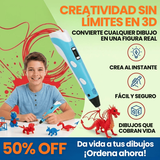 Pluma 3D Dibujos Creativos Tridimensionales Fácil de Usar - ¡Explora tu Creatividad!