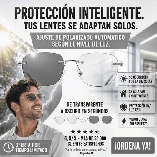 Lentes Fotocromáticos (Camaleón) Sin Marco - ¡Antirreflejantes + Protección UV Y Luz Azul!