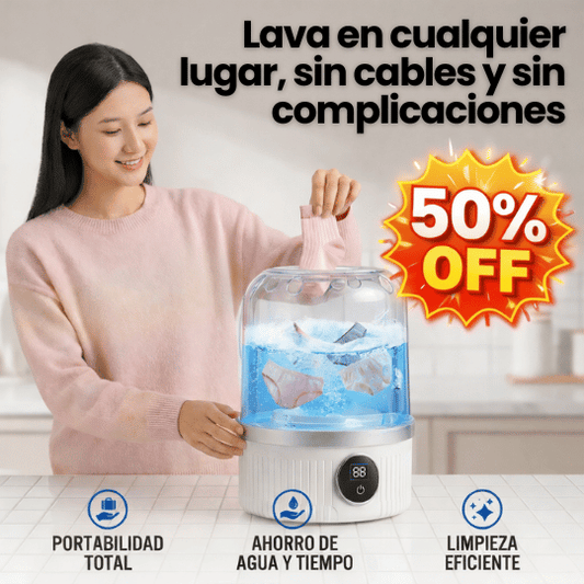 Mini Lavadora Portátil Recargable e Inalámbrica - ¡Ideal para Ropa Interior y Calcetines!