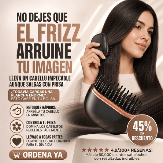 Mini Cepillo Alisador Recargable Portátil ¡3 Temperaturas Antifrizz! - Para Retoques Rápidos