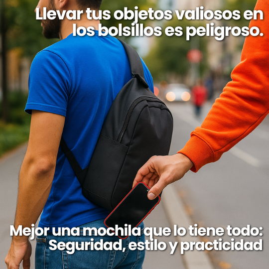 Mochila Antirrobo Impermeable, con candado y puerto USB (Unisex)