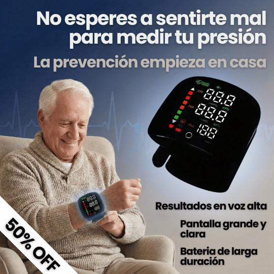 Monitor de Presión Arterial en la Muñeca con Pantalla Digital - Opción de Voz en Español