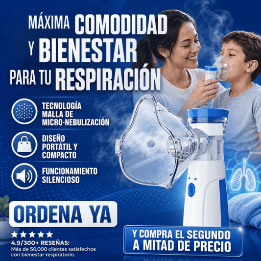Nebulizador Portátil de Malla Recargable para Adultos y Niños
