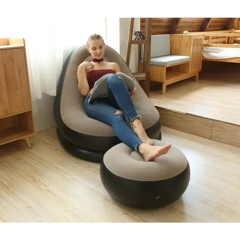 Sofá Sillón Inflable Ultra Cómodo - 2 Piezas - ¡Llévalo a donde quieras!