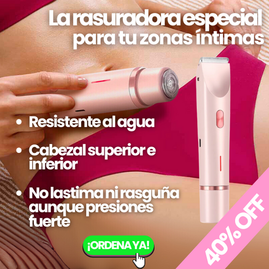 Rasuradora Femenina Vello Íntimo 2 en 1 - ¡Piel Ultra Lisa sin rastro de vello!