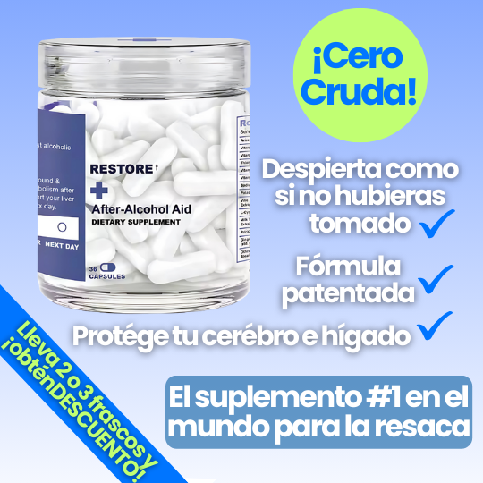 RESTORE® Capsulas Para La Cruda - ¡Despierta como nuevo, sin resaca!