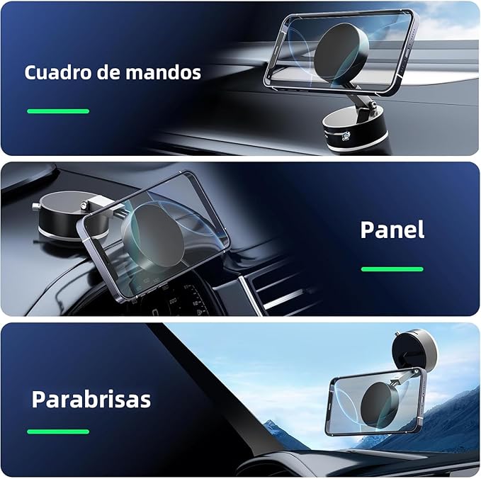 Soporte Magnético para Celular Con Ventosa - Rotación 360°