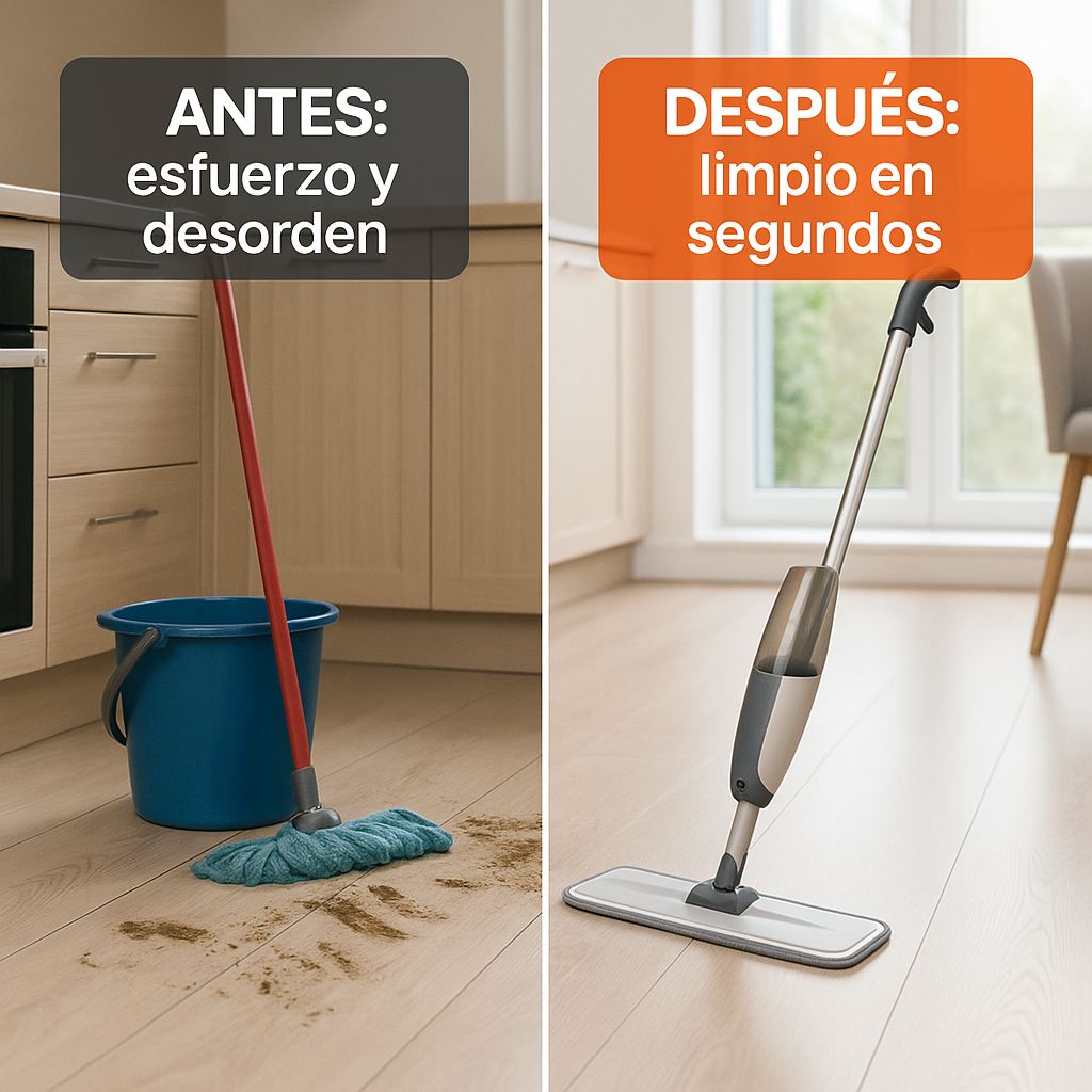 Trapeador con Atomizador y Accesorios - ¡Trapea como todo un Pro!