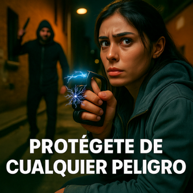 Manopla Eléctrica de Defensa Personal - Táser con empuñadura para descarga de Electroshock