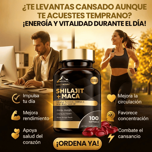 Suplemento de Shilajit y Maca en Cápsulas para Energía, Vitalidad y Rendimiento Diario - 100 Cápsulas